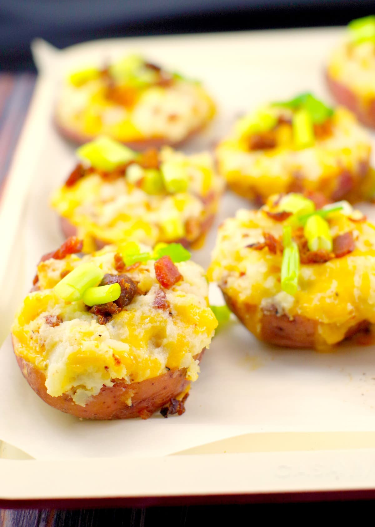 Caesar Twice Baked Potatoes | #twicebakedpotatoes, #stuffedpotatoes - Foodmeanderings.com