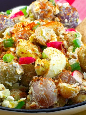 Pierogi Potato Salad | summer BBQ salad - Foodmeanderings.com