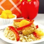 Easy Pork Dinner - Mandarin Orange & Red Pepper Pork recipe - foodmeanderings.com