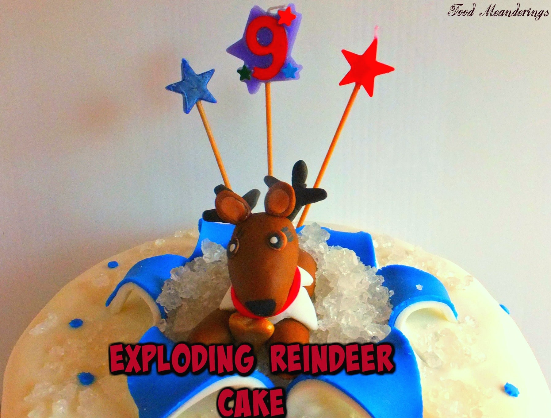 Exploding reindeer cake