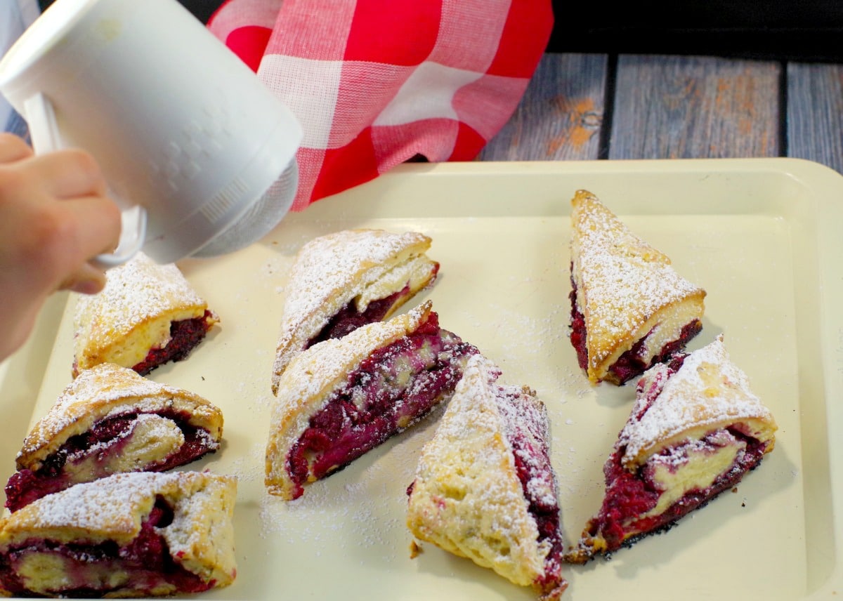 Raspberry Lemon scones - foodmeanderings.com