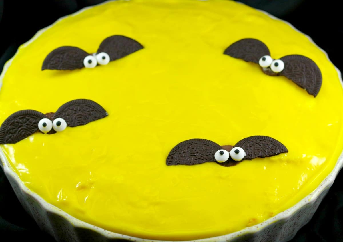 Inside out Boston Cream pie with bats | no bake