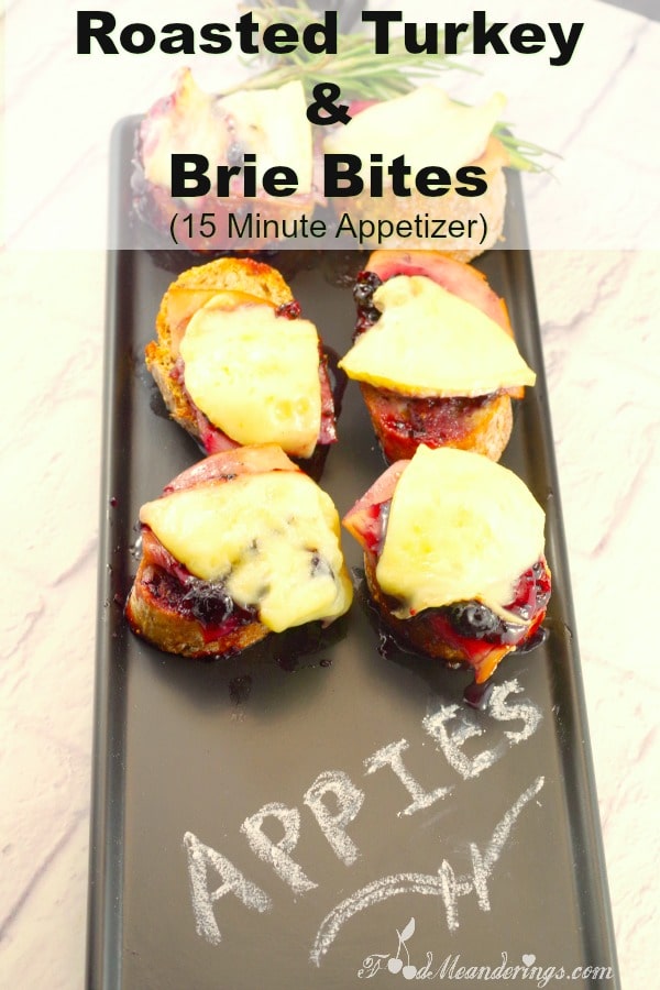 Turkey Brie Crostini turkey appetizer Food Meanderings
