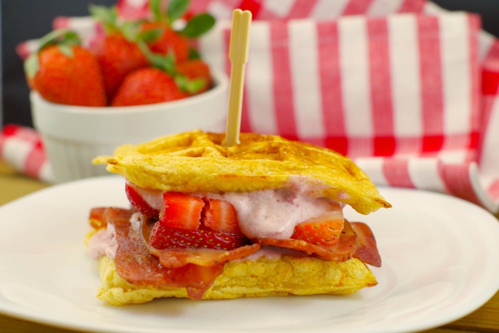 Strawberry Sunrise Waffle And Chicken Sandwich