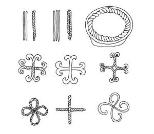 drawing of decorations for paska bread