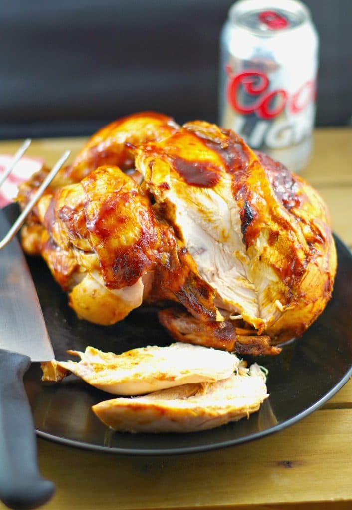 BBQ beer can chicken | beer butt chicken - Foodmeanderings.com