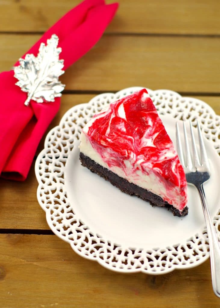 Light Rhubarb no bake Cheesecake | skinny - Foodmeanderings.com
