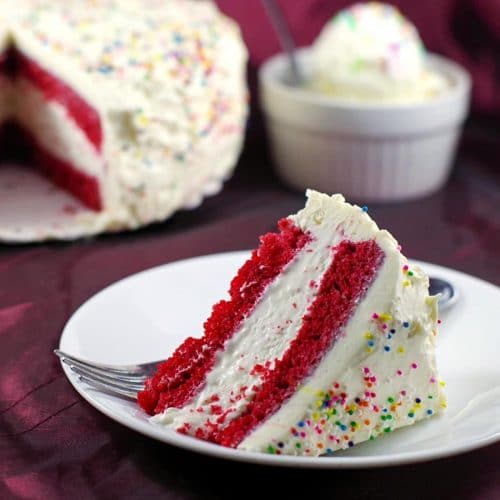 Red and White Cream Cake - Dough and Cream