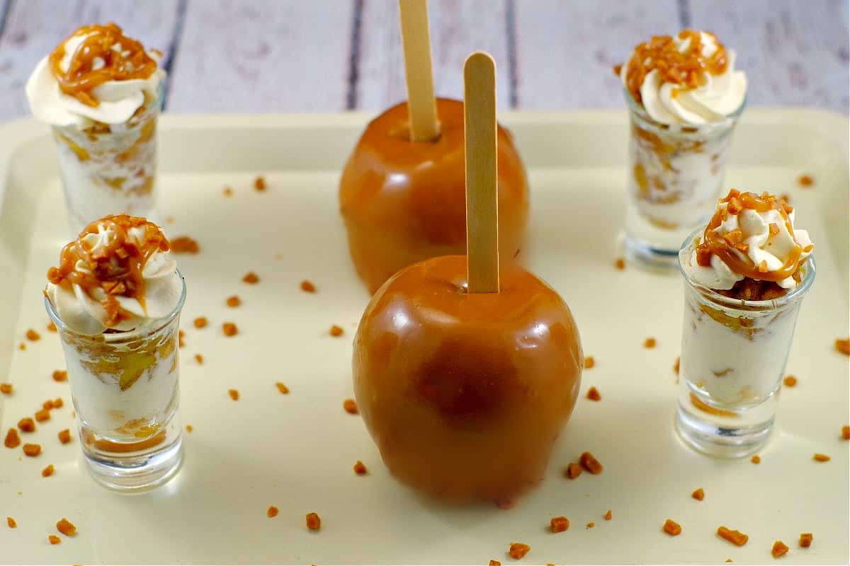 caramel apple dessert shooters