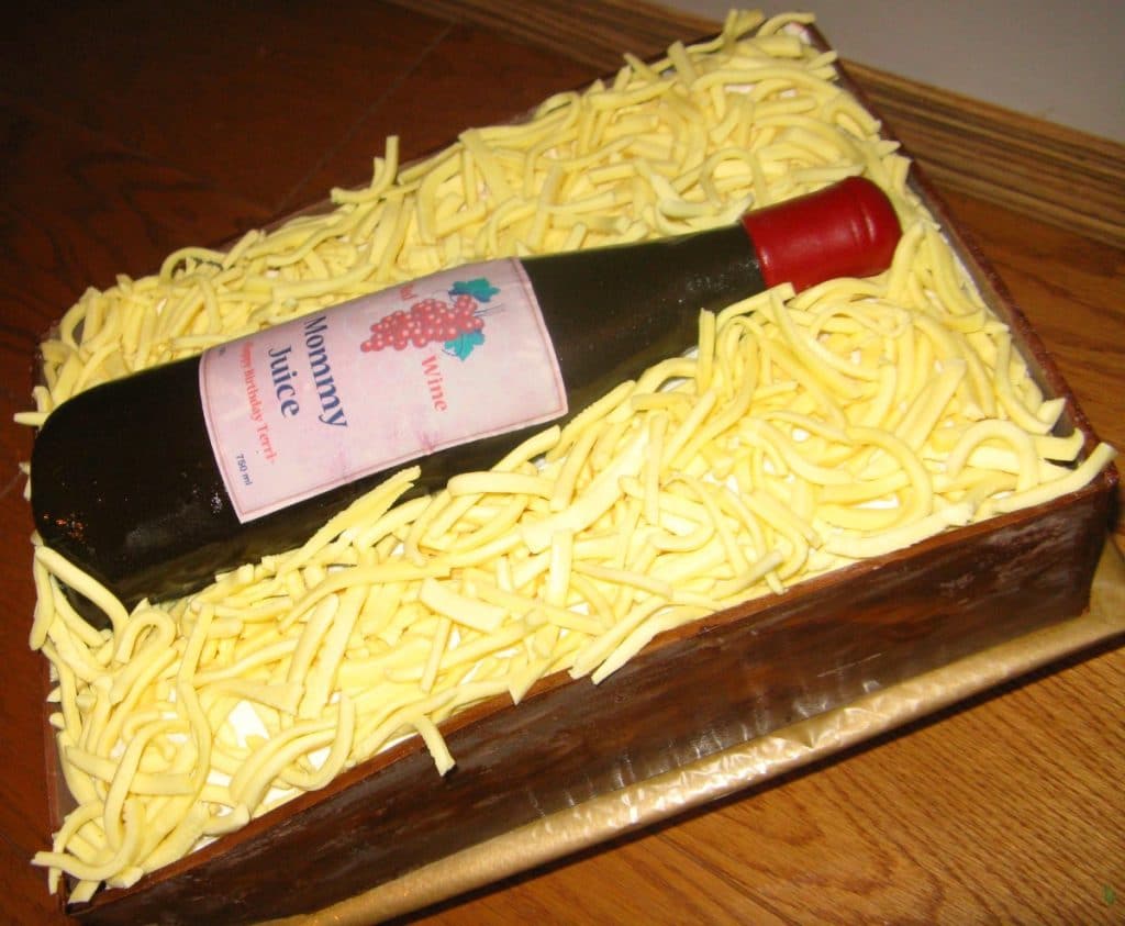Wine bottle birthday cake