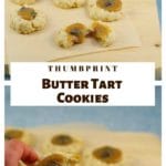 Collage of 2 photos of butter tart cookies