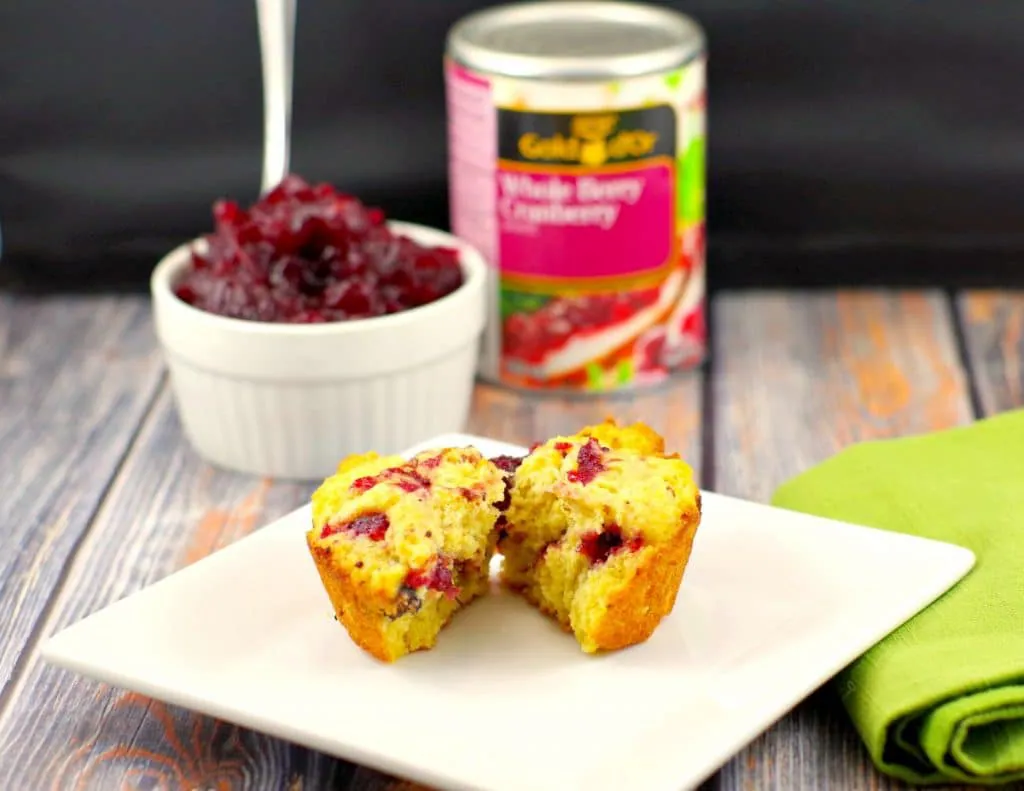 Cranberry Cornbread muffins | leftover cranberry sauce - Foodmeanderings.com