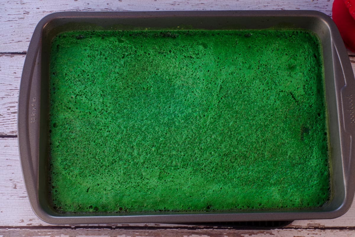 Baked lime squares in 9x13 pan.