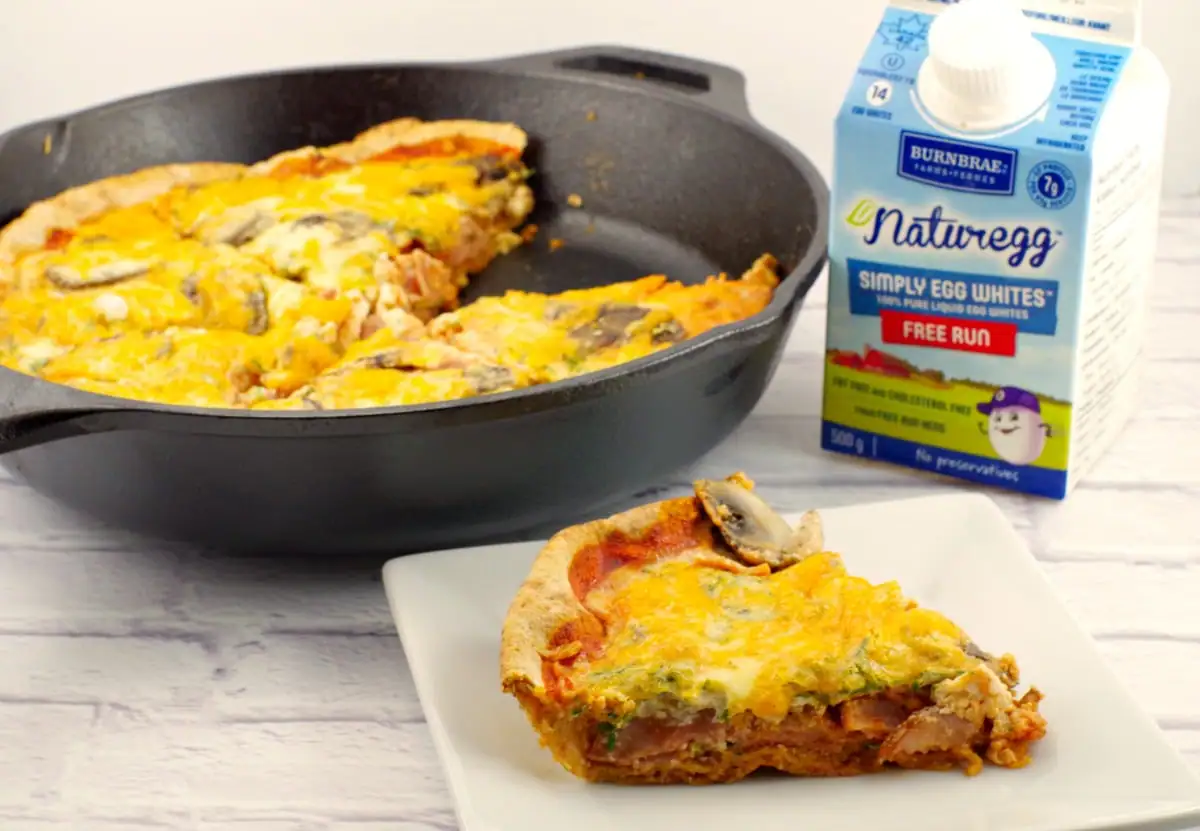 Egg White Breakfast Pizza |healthy - Foodmeanderings.com