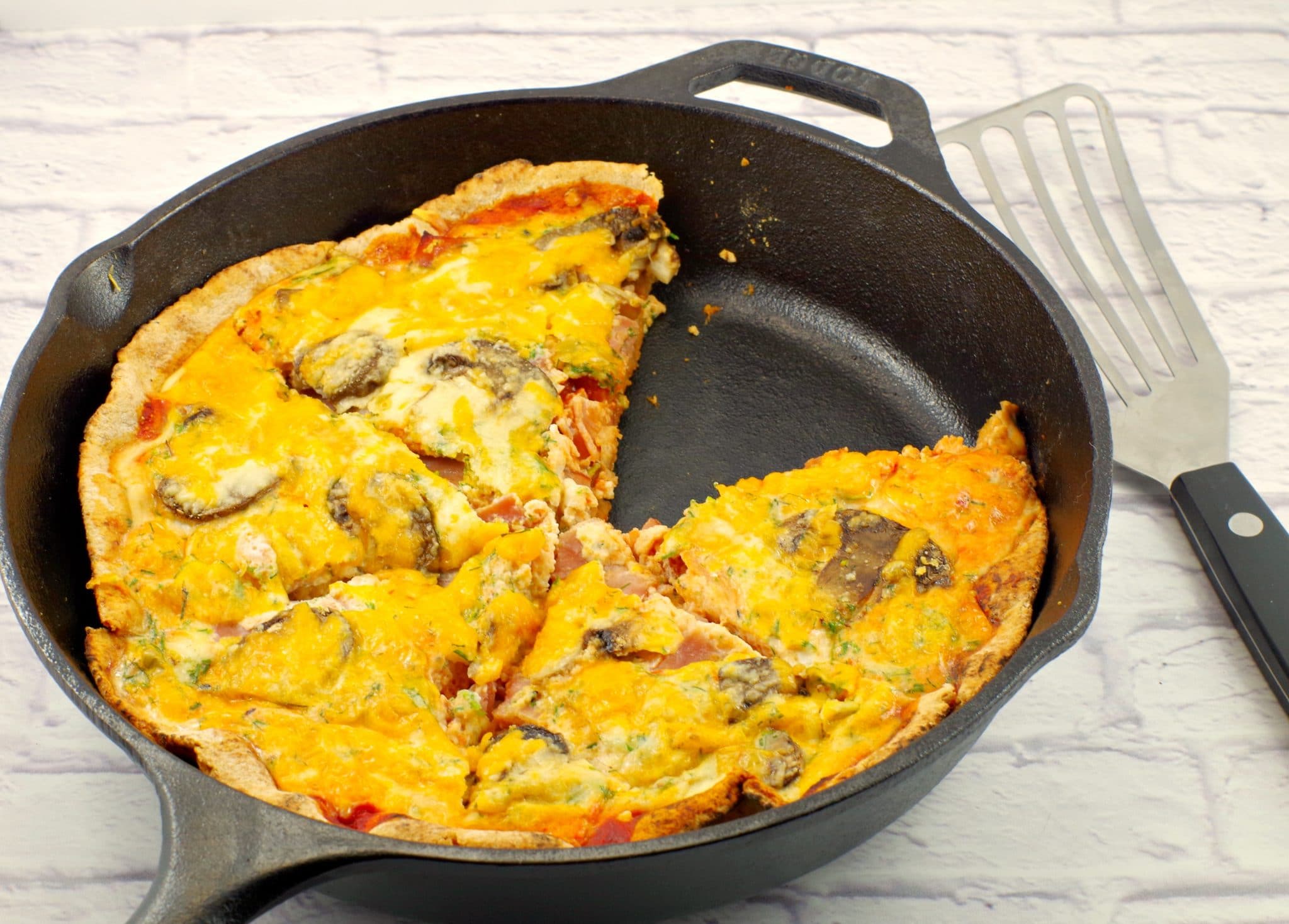 Healthier egg white breakfast pizza - Foodmeanderings.xom