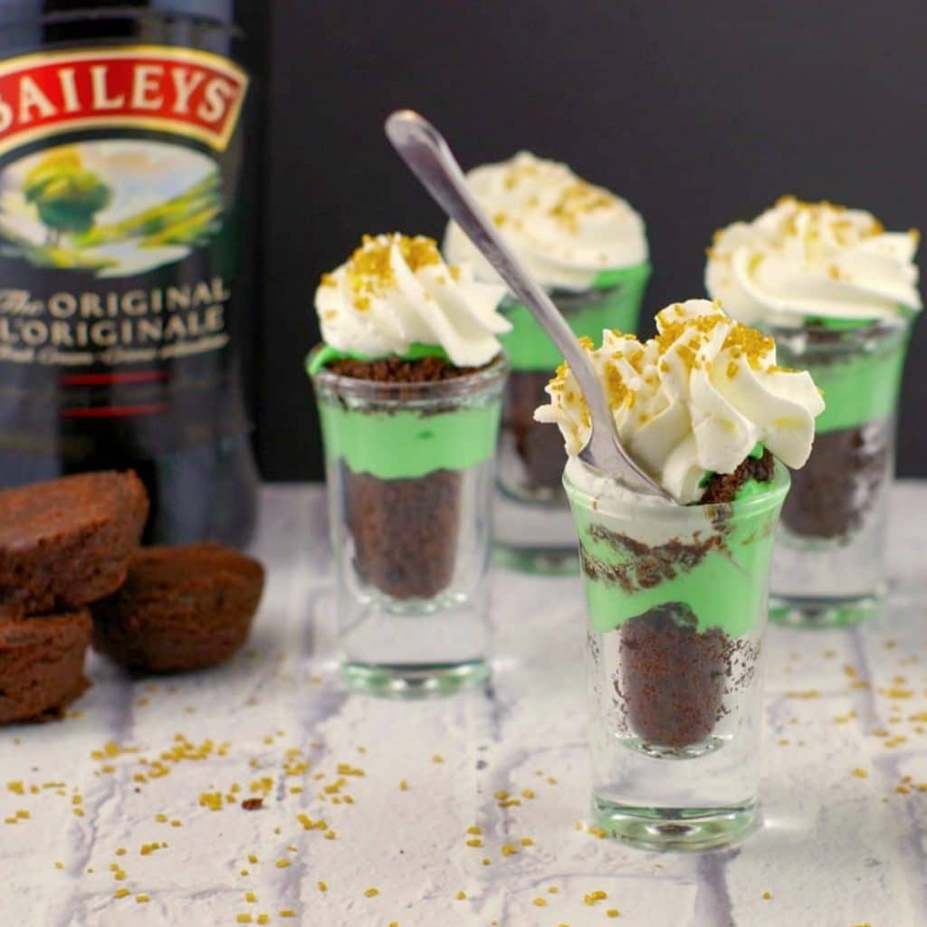 St. Patrick's Day Irish Cream Dessert Shooters green Food Meanderings
