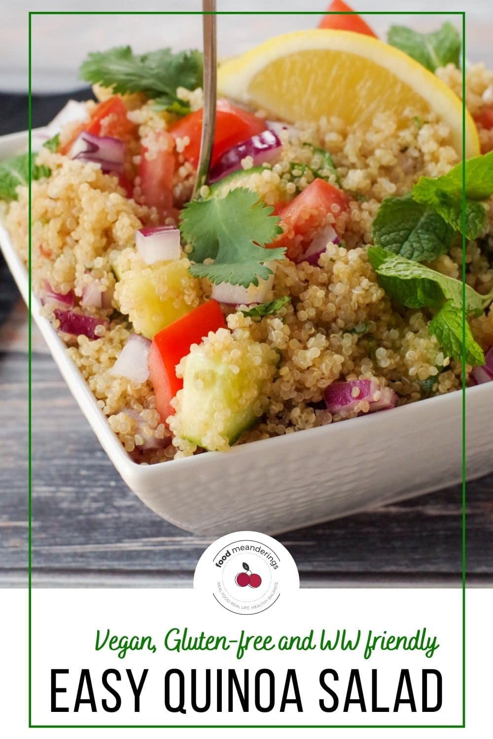 Easy Quinoa Salad vegan, glutenfree Food Meanderings