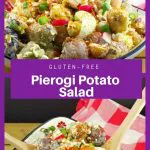 Pierogi potato salad collage