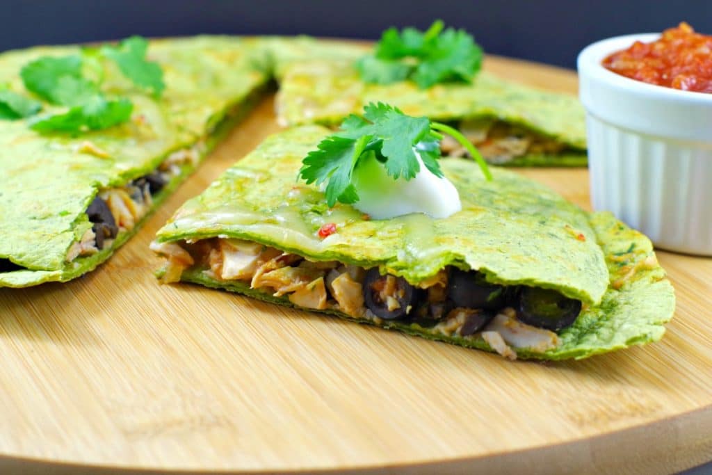 Easy Chicken Quesadilla- Foodmeanderings.com