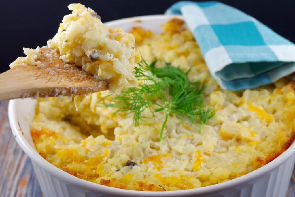 Potatoes Romanoff | with hash browns - foodmeanderings.com