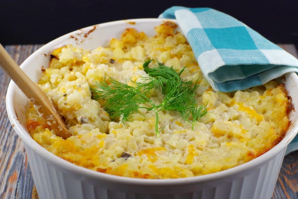 Potatoes Romanoff | with mushroom soup - foodmeanderings.com