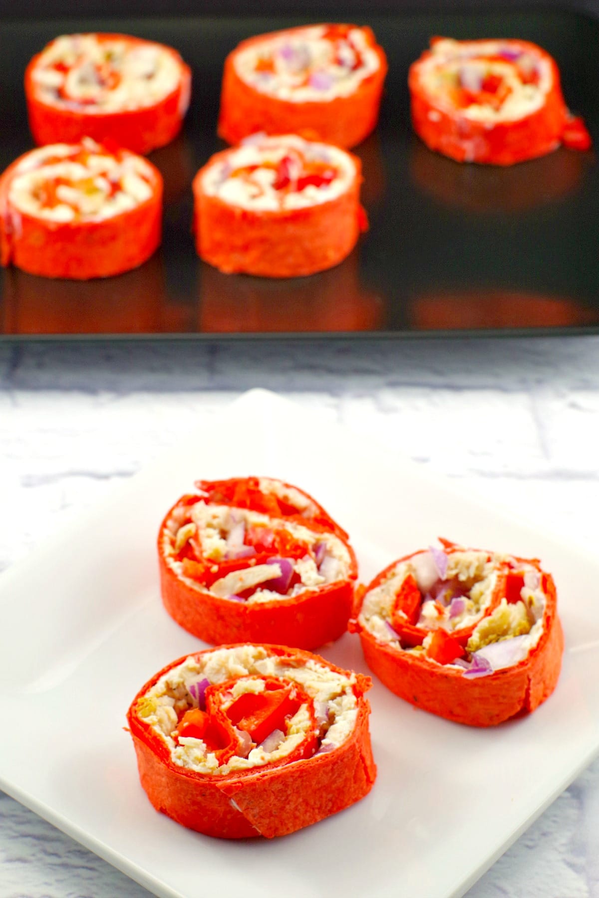 Tortilla Pinwheels| weight watchers friendly - foodmeanderings.com