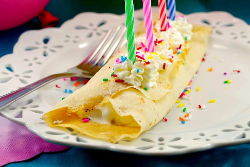 Birthday Cake Batter Crepes