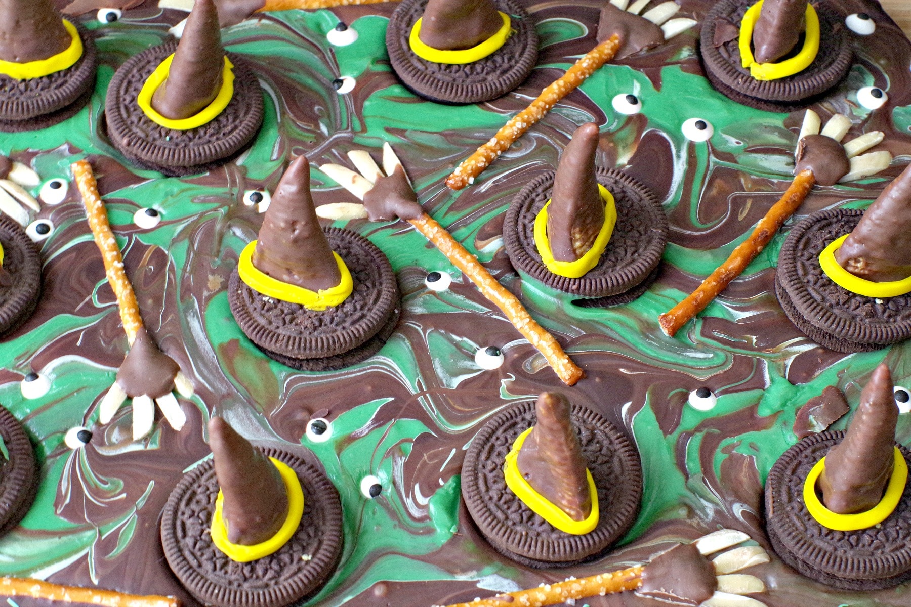 melting witches Halloween Chocolate Bark 