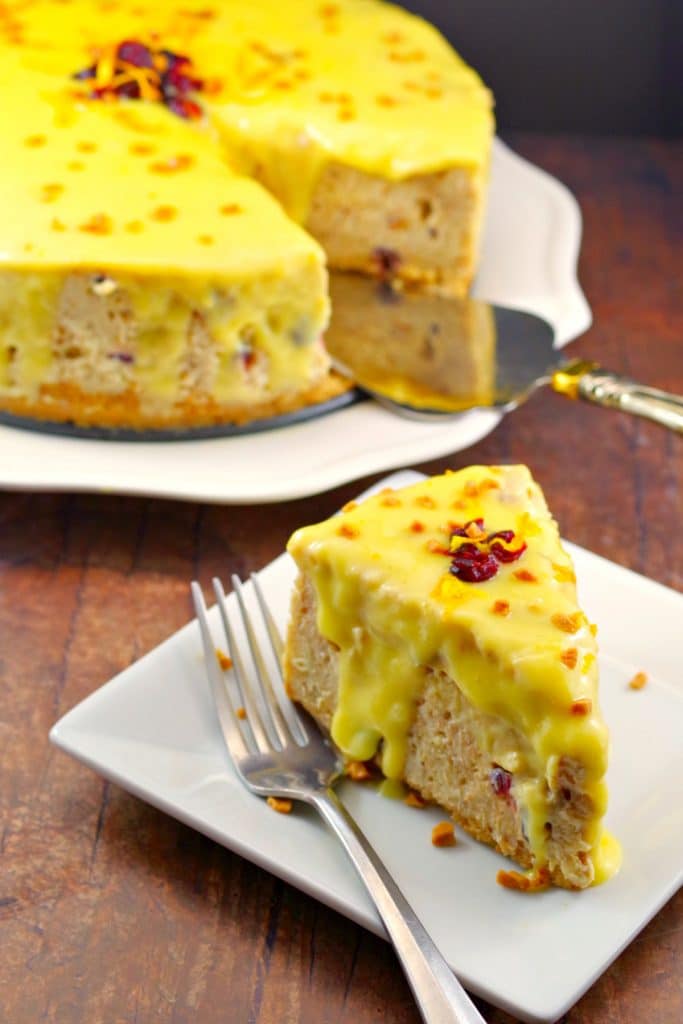 Cranberry Bread Pudding Holiday Cheesecake Recipe | #cheesecake #holiday #bread pudding