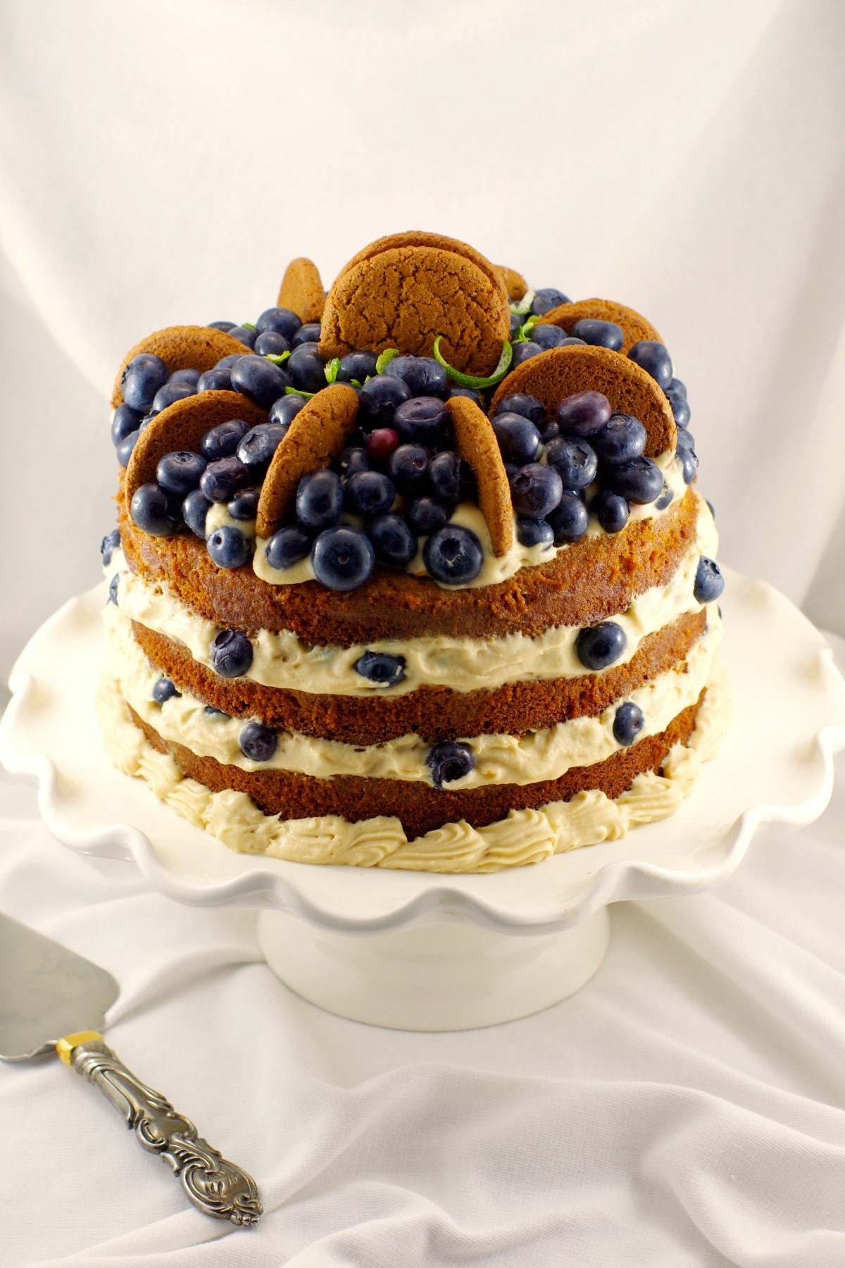 Blueberry Gingerbread Cake (with cookie butter filling)- Food Meanderings
