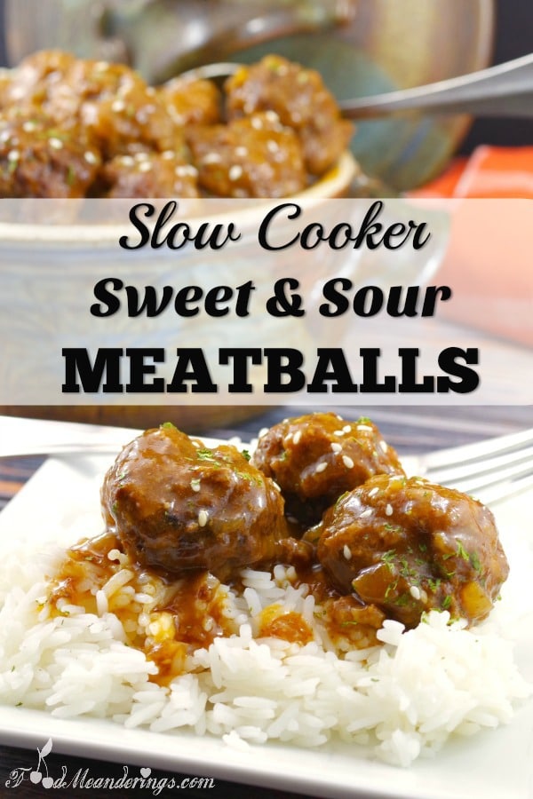 Slow Cooker Sweet and Sour Meatballs - Food Meanderings