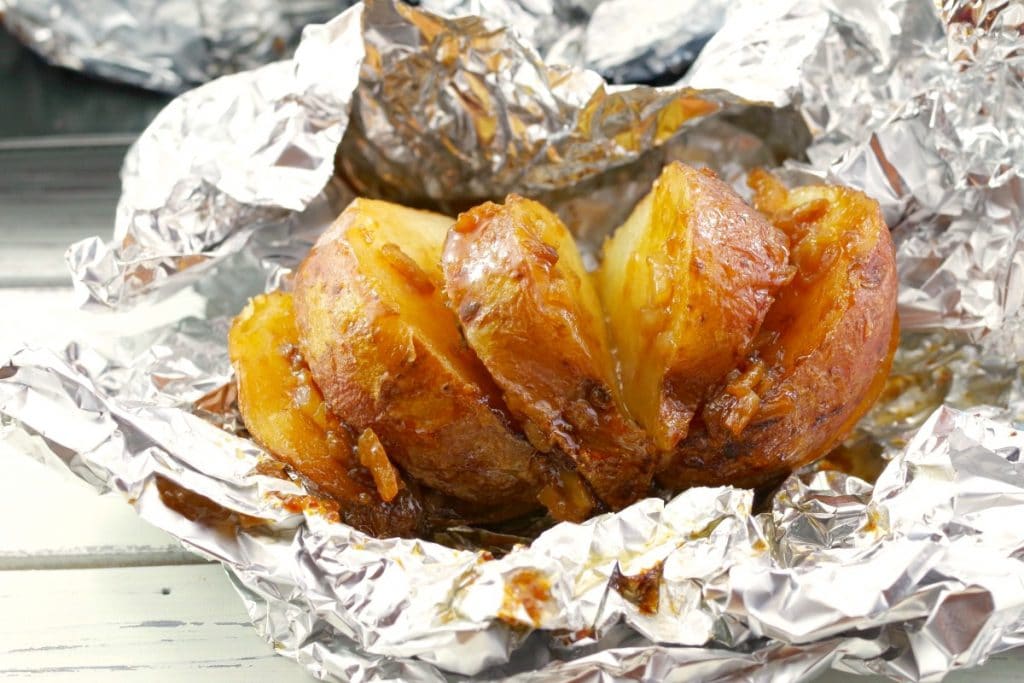 Baked Potatoes in Foil | Onion- Food Meanderings