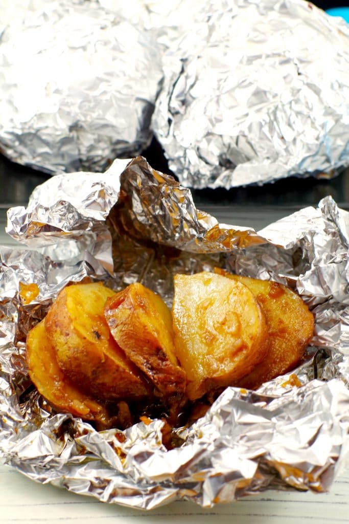 Baked Potatoes in Foil | Onion- Food Meanderings