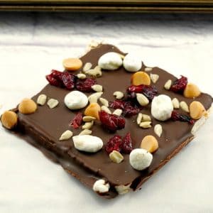 healthy rocky road square on a white surface