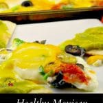 white text on black background and photo of sheet pan eggs on plate with sheet pan of eggs in background
