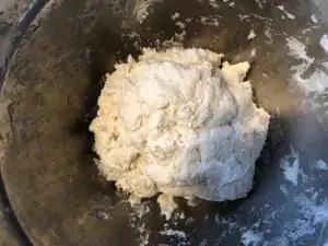 Greek yogurt and self-rising flour mixed together to form ball for pizza dough