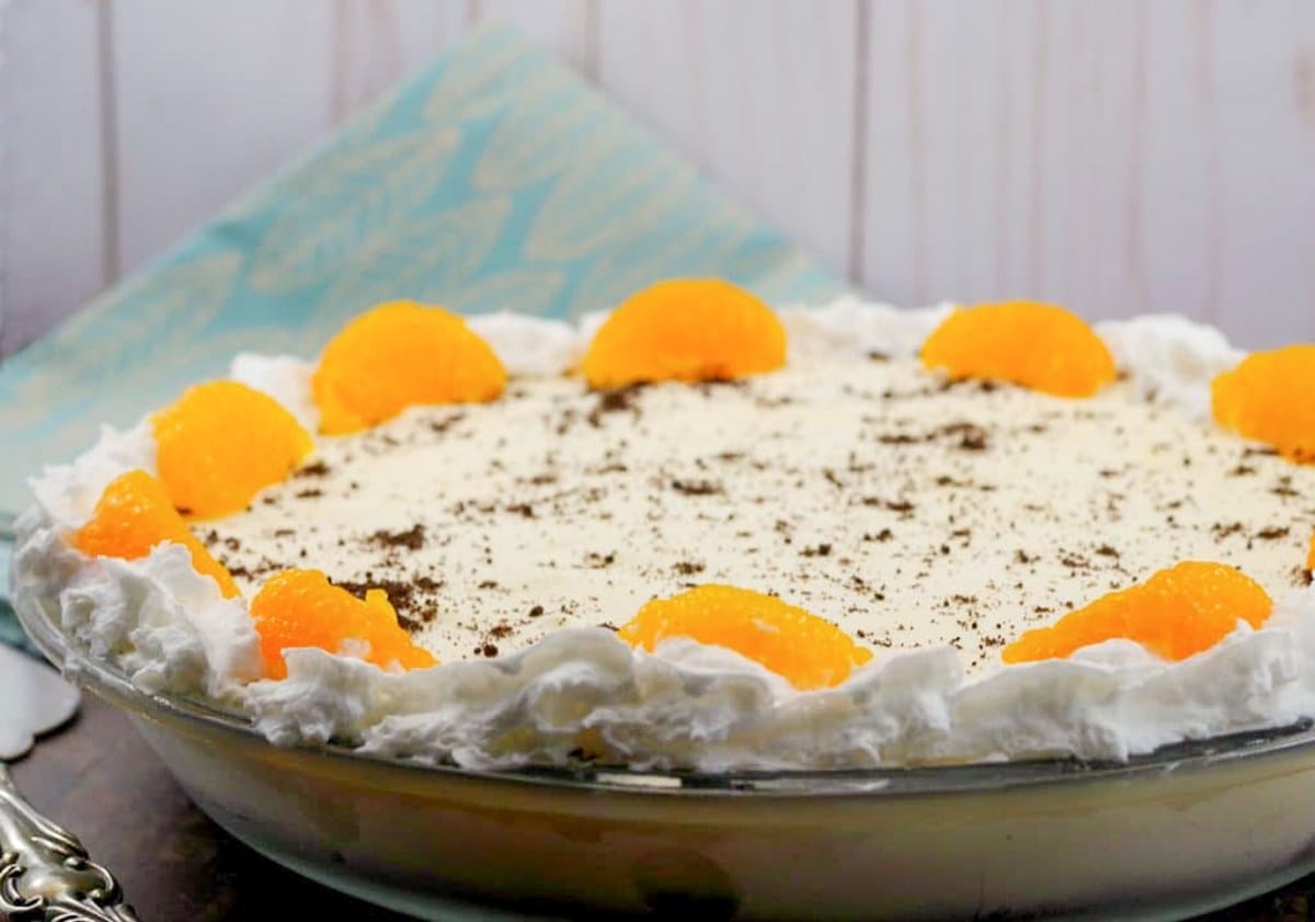 Whole dairy-free Orange Creamsicle pie