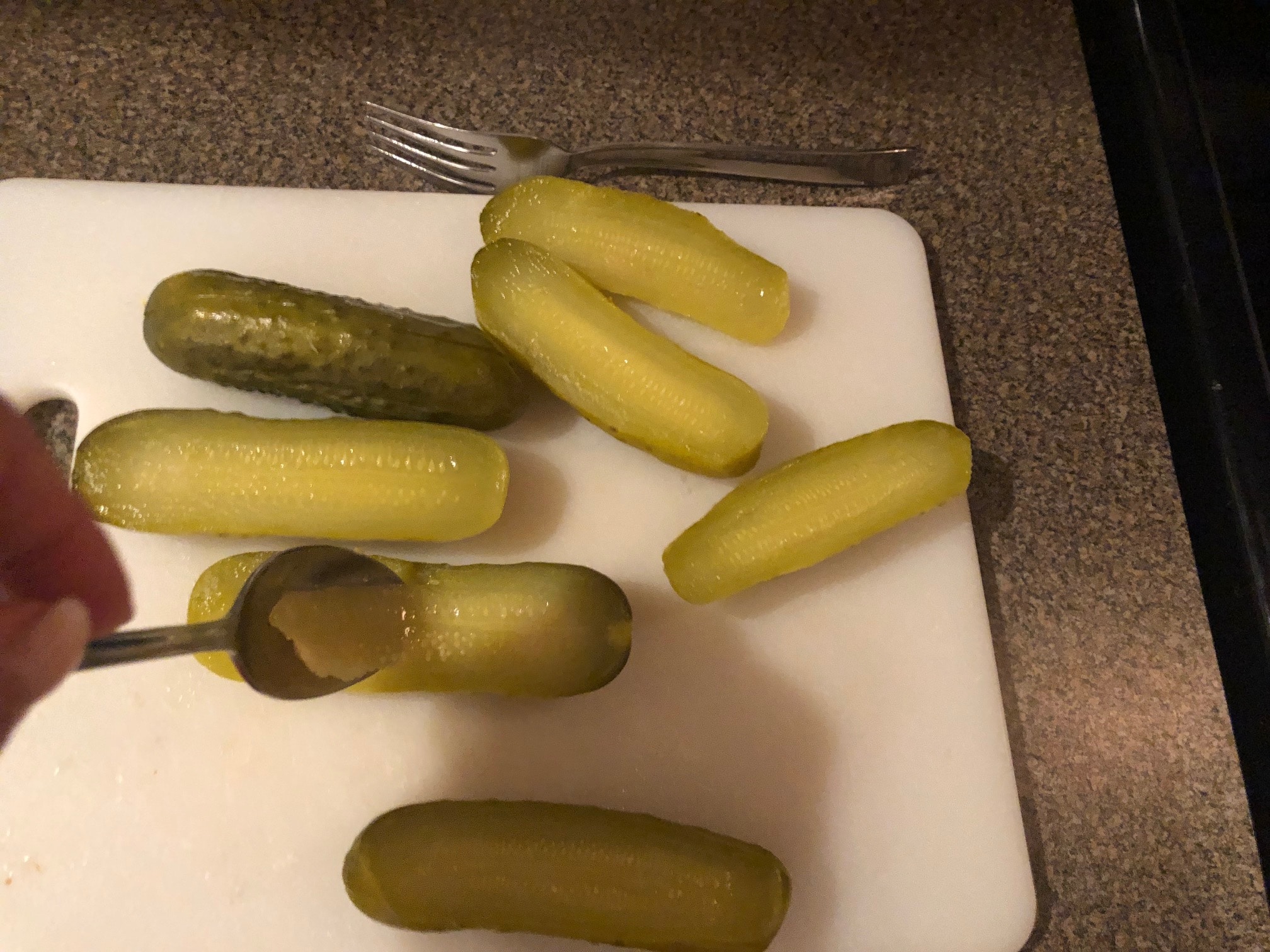Scooping centres out of pickles