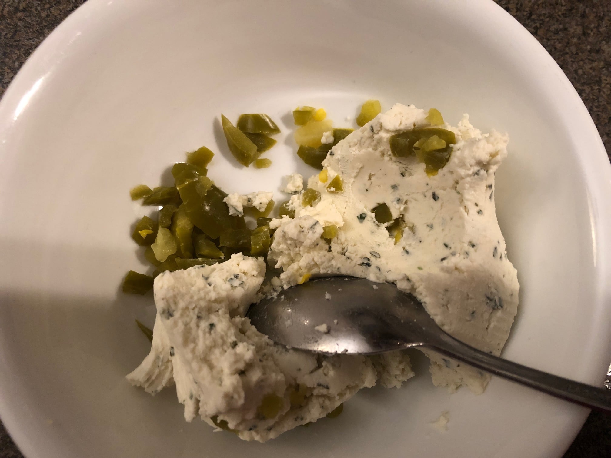 Jalapenos mixed with Boursin cheese