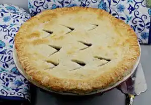 Baked pie with slits