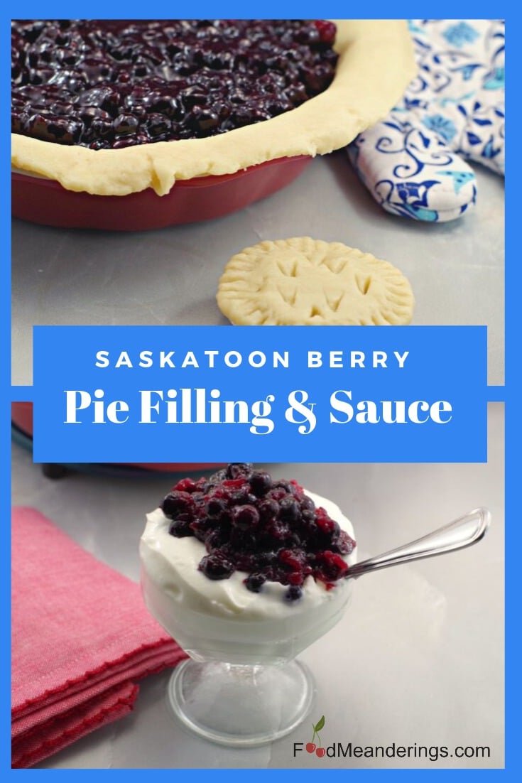 Saskatoon Berry Pie | Filling and Sauce - Food Meanderings
