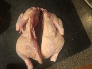 Cornish Hen split in half lengthwise