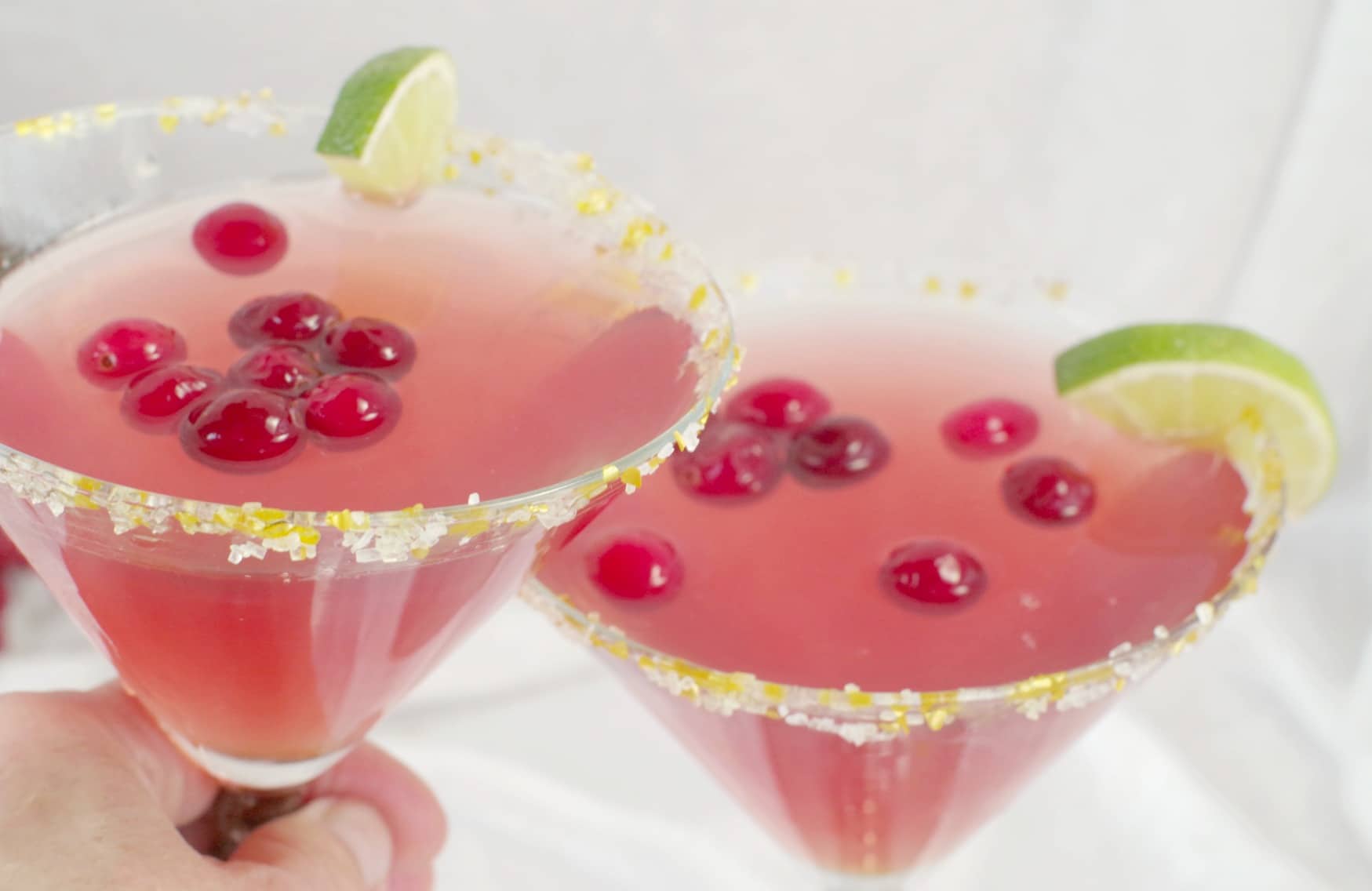 2 cranberry cosmo mocktails