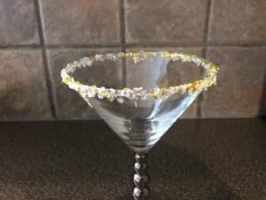 cosmo glass with sugared rim