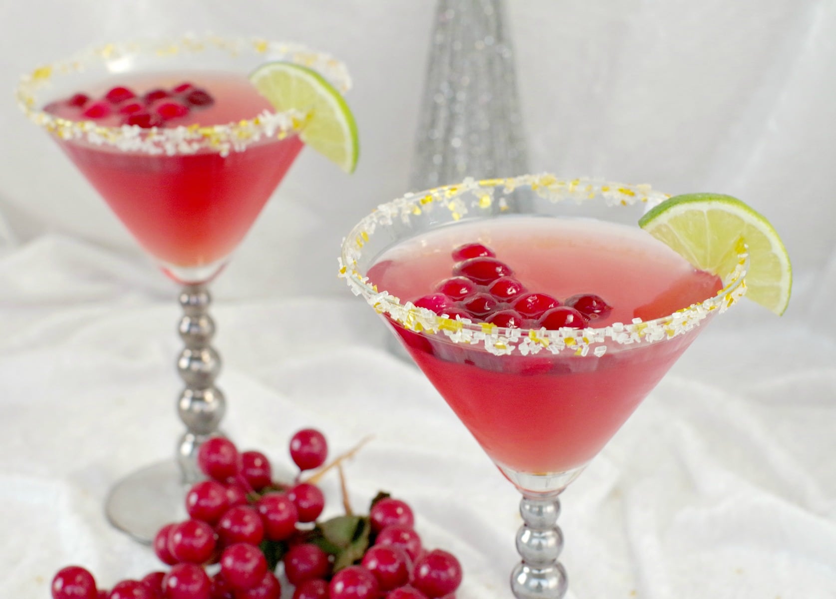 2 cranberry cosmo mocktails 