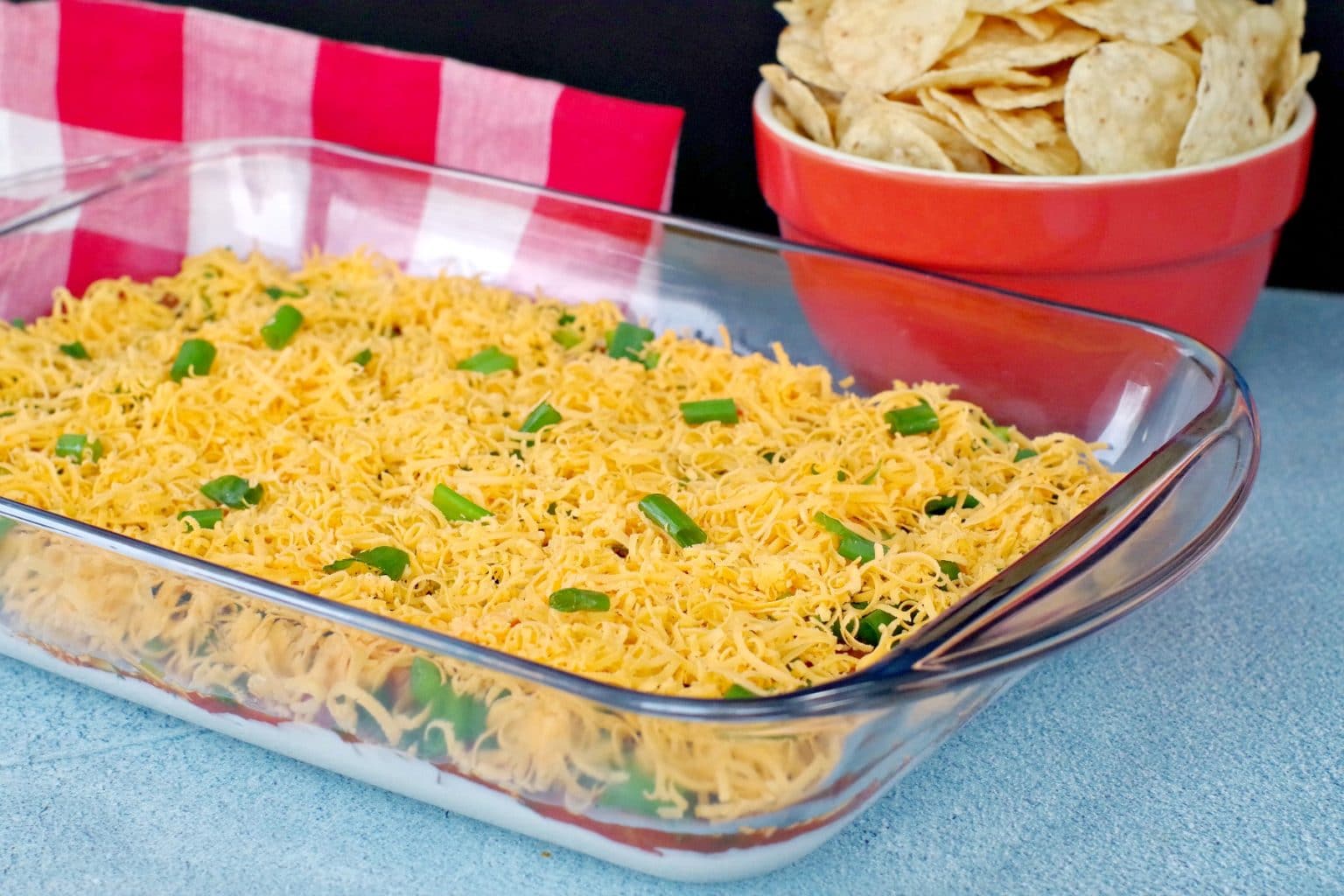 Easy Layered Nacho Dip game day dip Food Meanderings