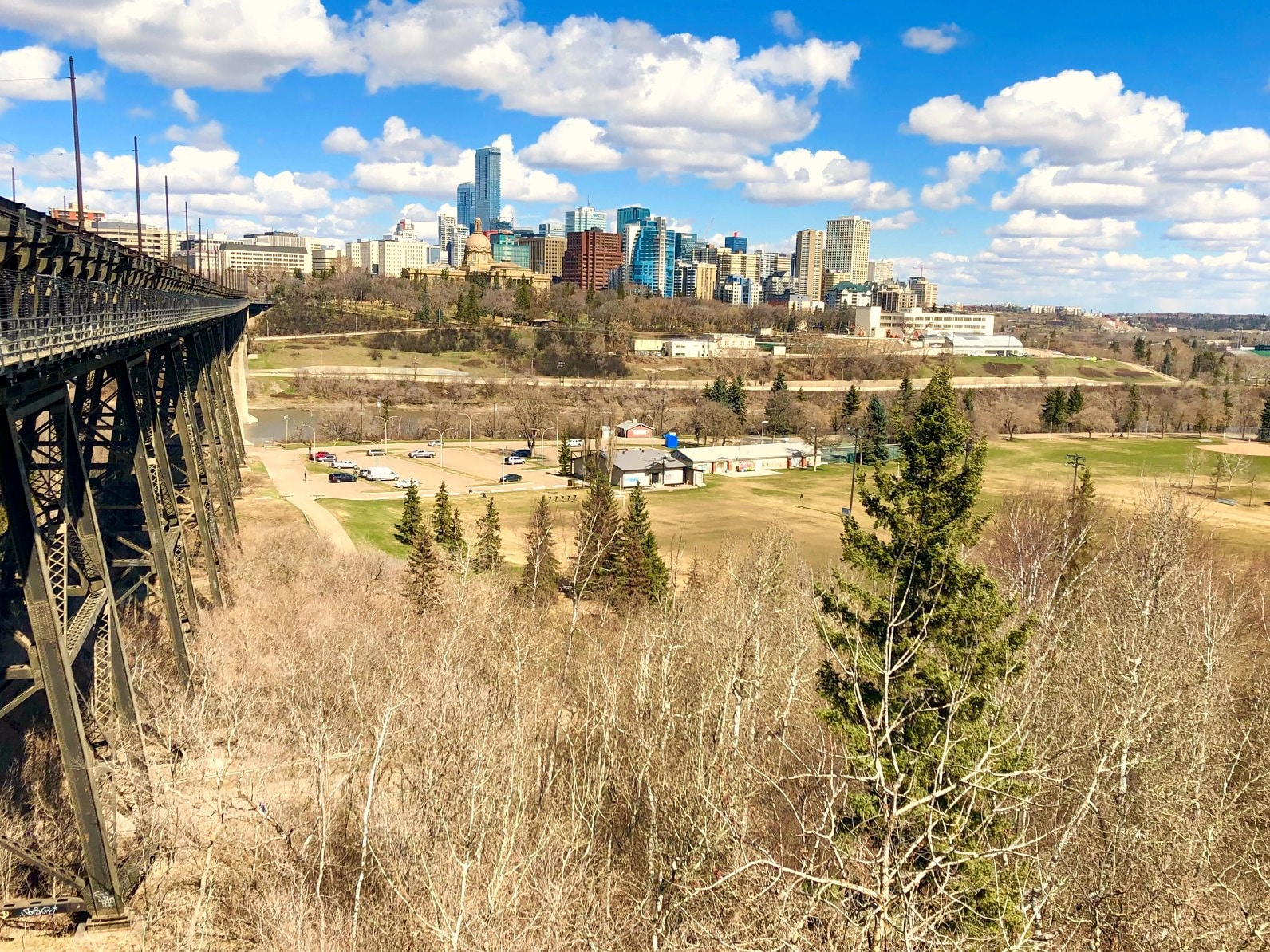 view from Highlevel Bridge in Edmonton, Alberta