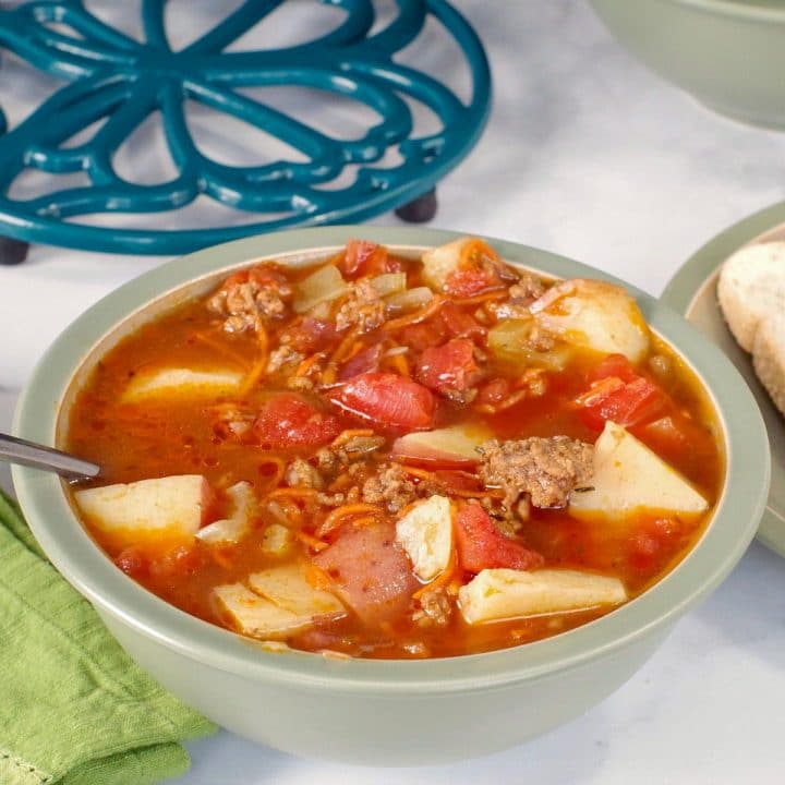 Easy Hamburger Potato Soup- Food Meanderings