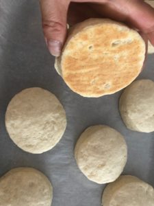 biscuits lightly browned on the bottom