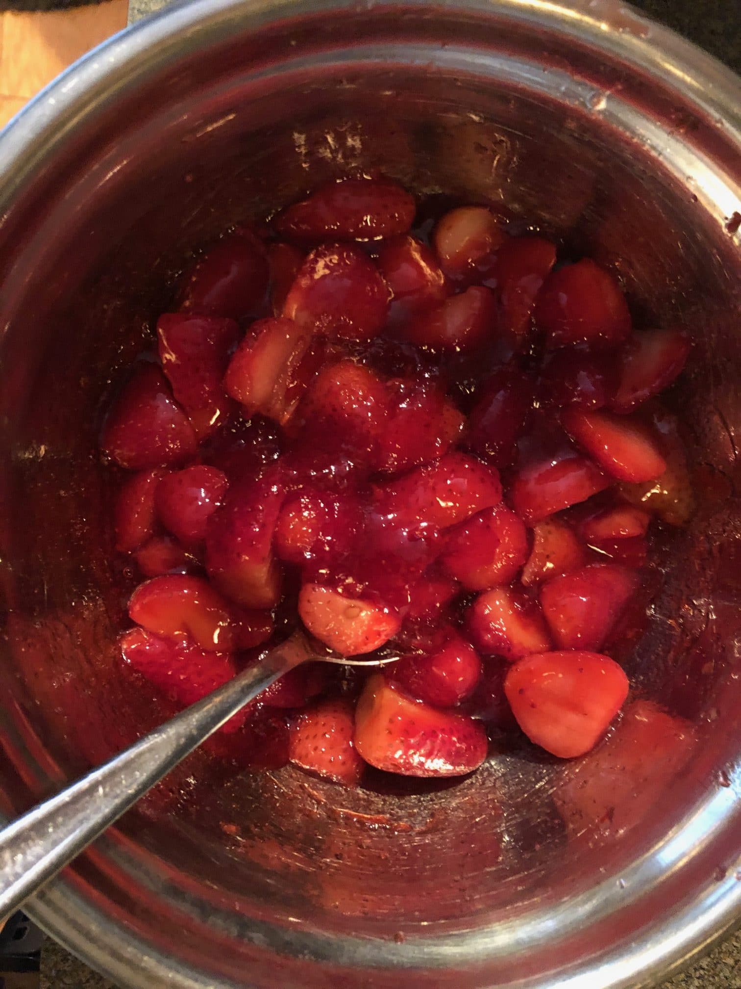 jello with frozen strawberries